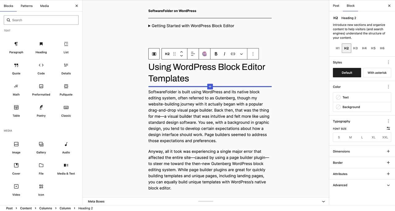 SoftwareFolder | WordPress Block Editor Hands-On SoftwareFolder | WordPress Block Editor Hands-On
